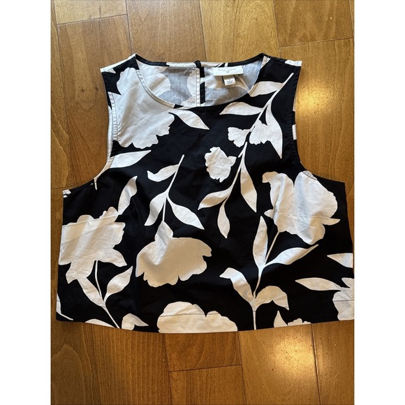 Kate Spade Target Women's Classic Black Rose Crop Tank Top Size Small - Picture 5 of 7
